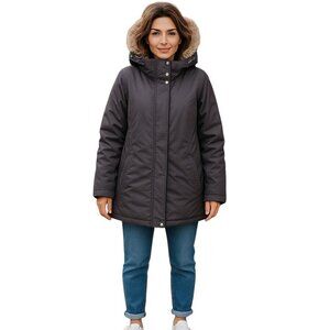 Eddie Bauer EB600 WeatherEdge Goose Down Jacket Hooded Purple Women's XL Tall